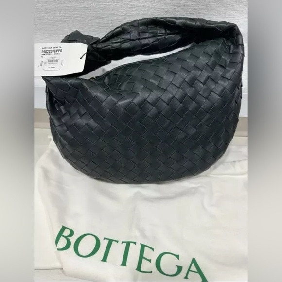 NWT Bottega Veneta Jodie Teen Intrecciato Hobo Bag Inkwell Green Gold Hardware - Picture 8 of 8